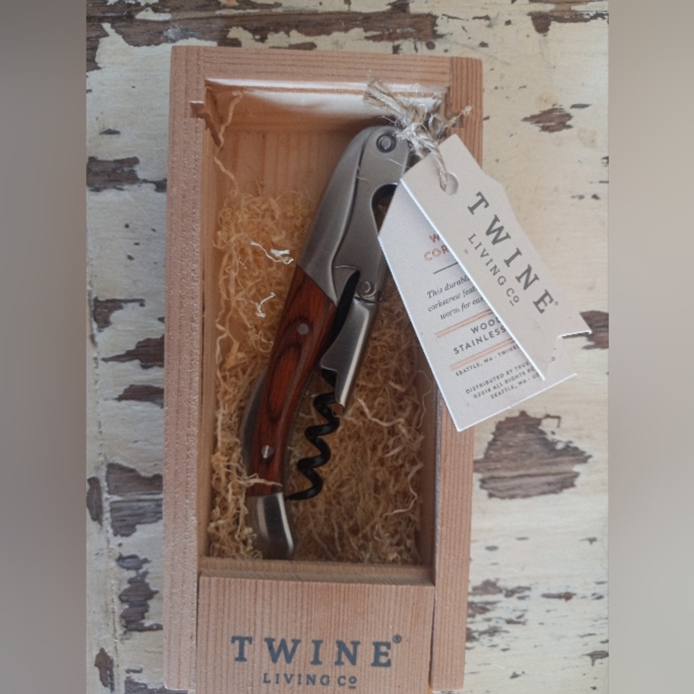 Premium Wood-Handle Corkscrew in Box Twine